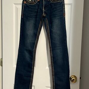 True Religion Dark Blue Straight Leg Jeans